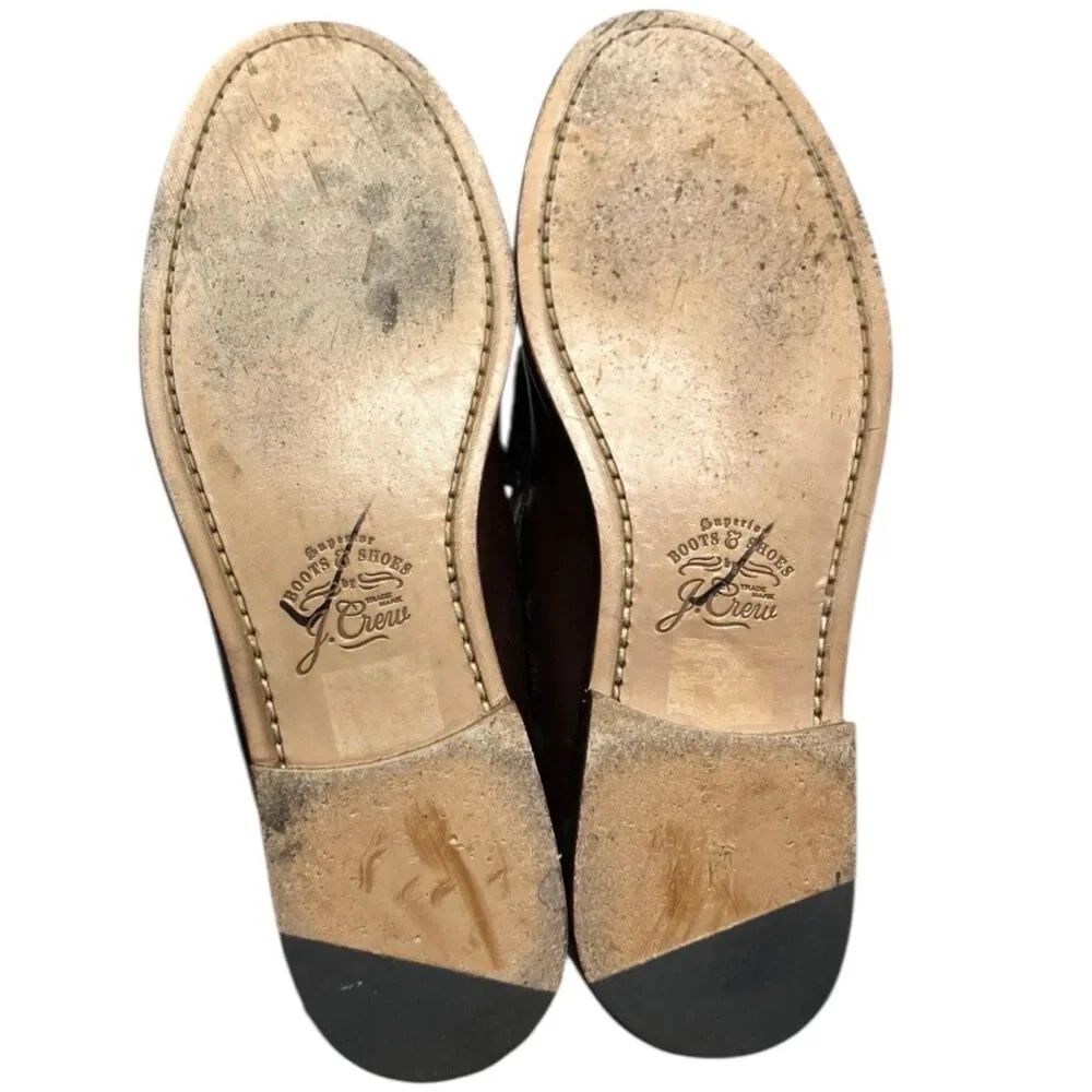 J Crew Camden Loafers Mens 10 Brown Leather Sole Penny Preppy BJ009
